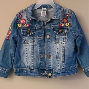 Little Me embroidered denim jacket
